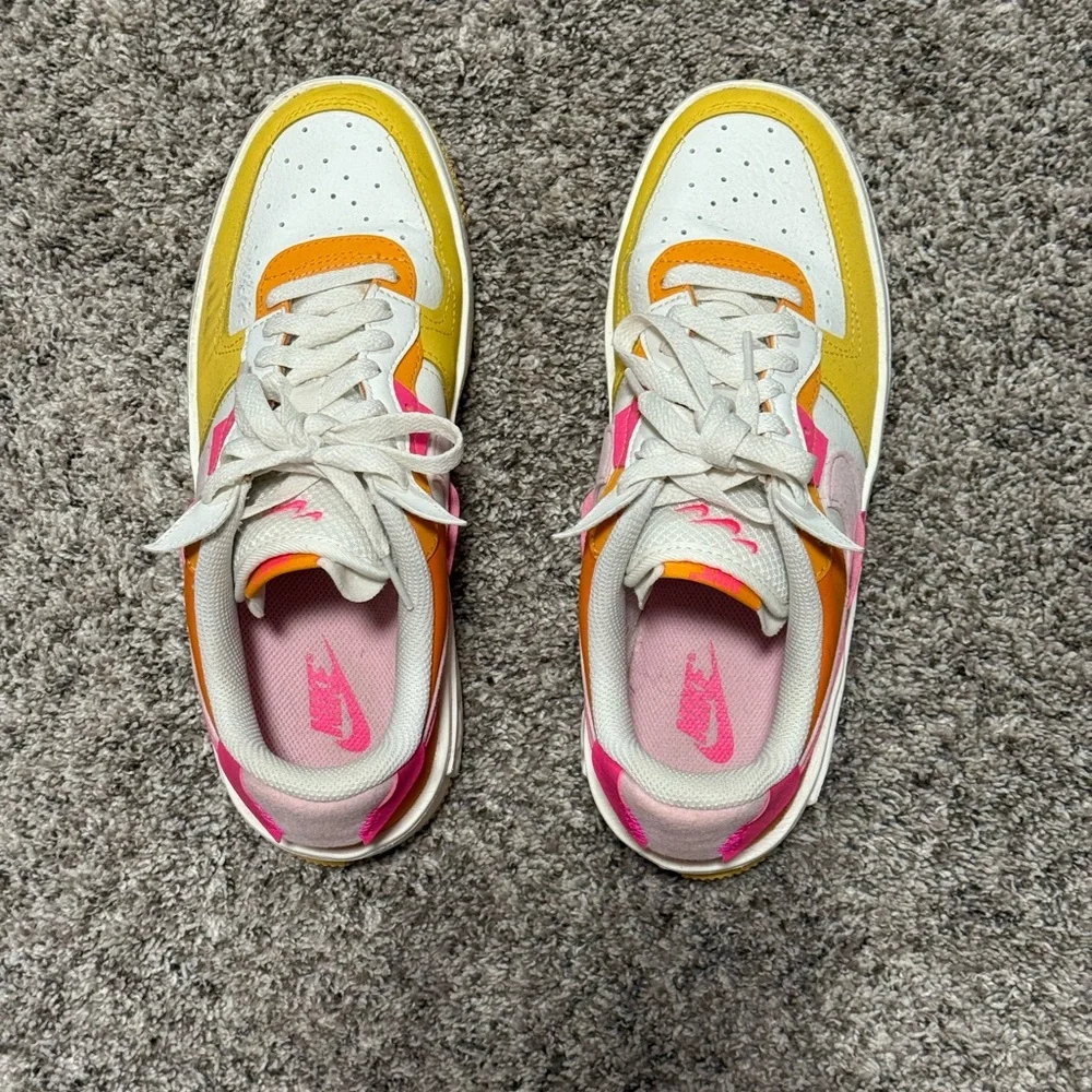 Nike Women’s Low-Top Sneakers in Yellow, Orange, Pink & White - Picture 2 of 5